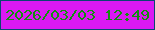文字の大きさ：5、枠の色：0a4672、背景の色：db19f3、文字の色：128f0f 無料ブログパーツのブログ時計