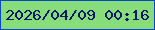 文字の大きさ：5、枠の色：0a46c5、背景の色：87dd79、文字の色：061668 無料ブログパーツのブログ時計