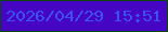 文字の大きさ：3、枠の色：0a4807、背景の色：4605c3、文字の色：3d50f4 無料ブログパーツのブログ時計