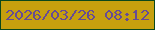 文字の大きさ：2、枠の色：0a481b、背景の色：c6a00e、文字の色：664b94 無料ブログパーツのブログ時計