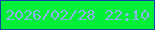 文字の大きさ：4、枠の色：0a48a1、背景の色：02ef38、文字の色：8bb4ec 無料ブログパーツのブログ時計
