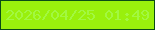文字の大きさ：2、枠の色：0a4b16、背景の色：99f00c、文字の色：a2f841 無料ブログパーツのブログ時計