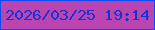 文字の大きさ：5、枠の色：0a4cf9、背景の色：bb45b0、文字の色：1634d6 無料ブログパーツのブログ時計