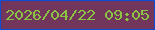 文字の大きさ：3、枠の色：0a4dd7、背景の色：72355b、文字の色：8bc344 無料ブログパーツのブログ時計