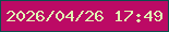 文字の大きさ：4、枠の色：0a504d、背景の色：bc0a65、文字の色：e1f7b3 無料ブログパーツのブログ時計