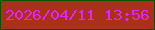 文字の大きさ：2、枠の色：0a5100、背景の色：ab301c、文字の色：de27f5 無料ブログパーツのブログ時計