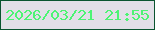 文字の大きさ：3、枠の色：0a5430、背景の色：e2dfe8、文字の色：4df474 無料ブログパーツのブログ時計