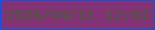 文字の大きさ：1、枠の色：0a54e6、背景の色：833276、文字の色：475e3a 無料ブログパーツのブログ時計