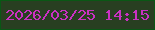 文字の大きさ：1、枠の色：0a5715、背景の色：283f21、文字の色：ca31c2 無料ブログパーツのブログ時計