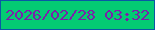 文字の大きさ：5、枠の色：0a58a5、背景の色：04cb73、文字の色：7b1fa9 無料ブログパーツのブログ時計