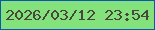 文字の大きさ：2、枠の色：0a59ae、背景の色：83e27c、文字の色：49463d 無料ブログパーツのブログ時計
