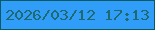 文字の大きさ：5、枠の色：0a5a62、背景の色：309ef8、文字の色：1e6a70 無料ブログパーツのブログ時計