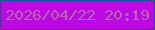文字の大きさ：5、枠の色：0a5b80、背景の色：bb08e4、文字の色：b867a5 無料ブログパーツのブログ時計