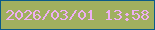 文字の大きさ：4、枠の色：0a5b88、背景の色：a0b05f、文字の色：eeaff4 無料ブログパーツのブログ時計
