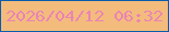 文字の大きさ：5、枠の色：0a5cac、背景の色：f3bc7d、文字の色：ea84b3 無料ブログパーツのブログ時計