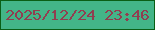 文字の大きさ：1、枠の色：0a5f15、背景の色：43b588、文字の色：913e50 無料ブログパーツのブログ時計
