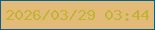 文字の大きさ：3、枠の色：0a5f8c、背景の色：e4ba78、文字の色：beb534 無料ブログパーツのブログ時計