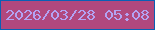 文字の大きさ：1、枠の色：0a60b5、背景の色：b1487e、文字の色：b3a3f3 無料ブログパーツのブログ時計