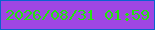 文字の大きさ：5、枠の色：0a62cf、背景の色：9f46e3、文字の色：24e50d 無料ブログパーツのブログ時計