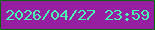 文字の大きさ：4、枠の色：0a6412、背景の色：961fa1、文字の色：4bf4b1 無料ブログパーツのブログ時計