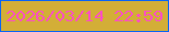 文字の大きさ：4、枠の色：0a64f4、背景の色：d3ae37、文字の色：fa51bf 無料ブログパーツのブログ時計