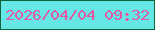 文字の大きさ：1、枠の色：0a653d、背景の色：67e6e6、文字の色：e358a3 無料ブログパーツのブログ時計