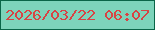 文字の大きさ：4、枠の色：0a6548、背景の色：7dd4bb、文字の色：d84344 無料ブログパーツのブログ時計