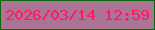 文字の大きさ：2、枠の色：0a670a、背景の色：ab7495、文字の色：ff1962 無料ブログパーツのブログ時計