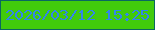 文字の大きさ：4、枠の色：0a6761、背景の色：41cb0c、文字の色：3285ed 無料ブログパーツのブログ時計