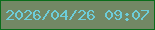 文字の大きさ：4、枠の色：0a6d1b、背景の色：728865、文字の色：6dcdd9 無料ブログパーツのブログ時計