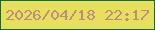 文字の大きさ：1、枠の色：0a6d44、背景の色：e8df5d、文字の色：b78d84 無料ブログパーツのブログ時計