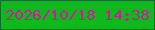 文字の大きさ：4、枠の色：0a6f28、背景の色：0fb81d、文字の色：c81f99 無料ブログパーツのブログ時計