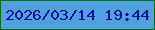 文字の大きさ：2、枠の色：0a7001、背景の色：50a1e0、文字の色：111297 無料ブログパーツのブログ時計
