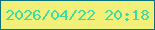 文字の大きさ：2、枠の色：0a717f、背景の色：f3f07a、文字の色：3ddca2 無料ブログパーツのブログ時計