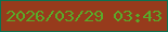 文字の大きさ：3、枠の色：0a7352、背景の色：973b1c、文字の色：5aaa29 無料ブログパーツのブログ時計