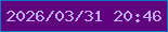 文字の大きさ：3、枠の色：0a74c9、背景の色：60027d、文字の色：c0aef0 無料ブログパーツのブログ時計