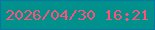 文字の大きさ：2、枠の色：0a75a2、背景の色：00918c、文字の色：fb5375 無料ブログパーツのブログ時計