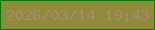 文字の大きさ：2、枠の色：0a770e、背景の色：8d8d39、文字の色：b28476 無料ブログパーツのブログ時計