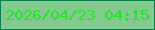 文字の大きさ：5、枠の色：0a7f49、背景の色：82ca8d、文字の色：26e42b 無料ブログパーツのブログ時計