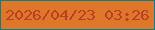 文字の大きさ：2、枠の色：0a7f87、背景の色：de7729、文字の色：ba4025 無料ブログパーツのブログ時計