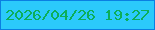 文字の大きさ：4、枠の色：0a7fe2、背景の色：2bcafb、文字の色：0cae59 無料ブログパーツのブログ時計