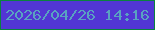 文字の大きさ：2、枠の色：0a823f、背景の色：5236d4、文字の色：59a2c1 無料ブログパーツのブログ時計
