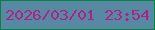 文字の大きさ：5、枠の色：0a8240、背景の色：5889a4、文字の色：ab2386 無料ブログパーツのブログ時計