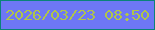 文字の大きさ：3、枠の色：0a8379、背景の色：6e77f5、文字の色：b0c549 無料ブログパーツのブログ時計
