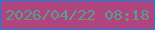 文字の大きさ：4、枠の色：0a83e3、背景の色：af4480、文字の色：579e8b 無料ブログパーツのブログ時計