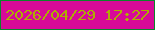 文字の大きさ：3、枠の色：0a852a、背景の色：d70a97、文字の色：adae02 無料ブログパーツのブログ時計
