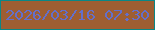 文字の大きさ：5、枠の色：0a8786、背景の色：9e5e32、文字の色：636fcb 無料ブログパーツのブログ時計
