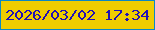 文字の大きさ：1、枠の色：0a87c5、背景の色：efcd00、文字の色：2011b5 無料ブログパーツのブログ時計