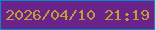 文字の大きさ：5、枠の色：0a88ce、背景の色：69238a、文字の色：c59b36 無料ブログパーツのブログ時計