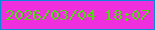 文字の大きさ：1、枠の色：0a89db、背景の色：ef2edd、文字の色：4fda13 無料ブログパーツのブログ時計